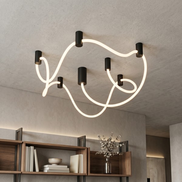 Снимка на Дизайнерски LED пендел Online със светещо въже | 3000K| 5 метра