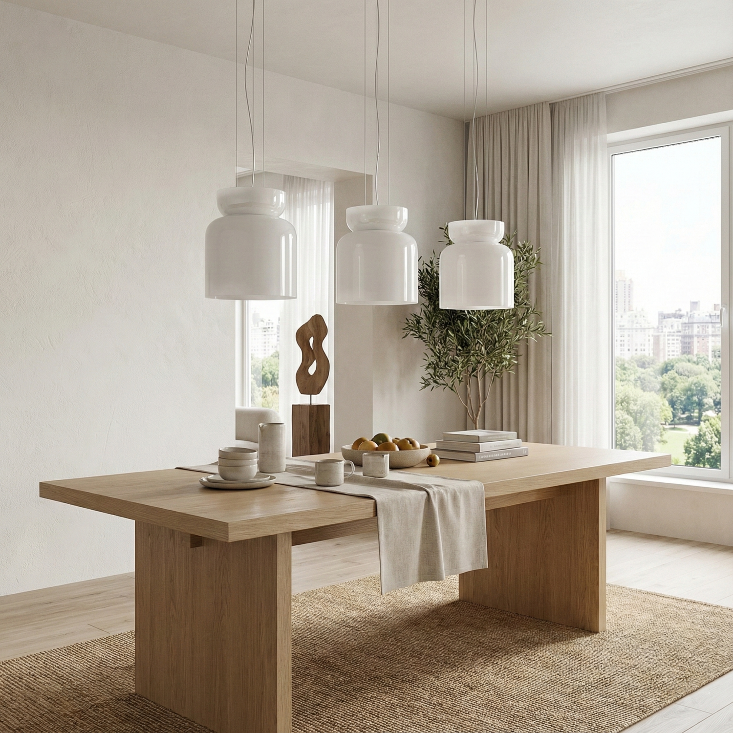 Снимка на Висящ LED пендел Pluto Down | Бяло стъкло | 14W | 3000W