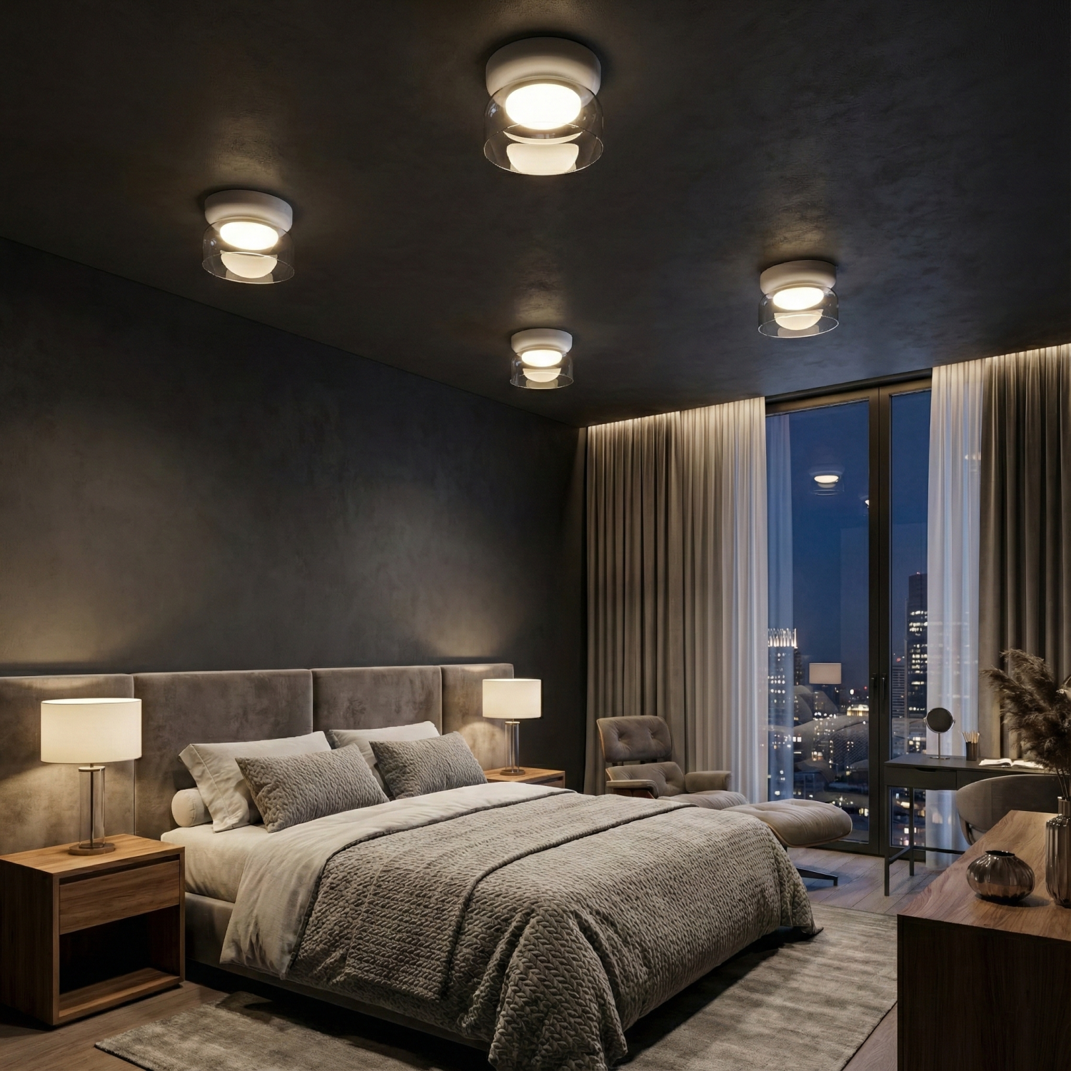 Снимка на Кръгла LED плафониера Pluto | Бяло стъкло | 6W | 3000K