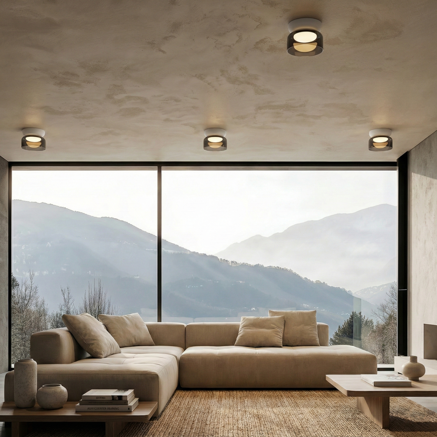 Детайлно изображение на Кръгла LED плафониера Pluto | Опушено стъкло | 6W | 3000K Снимка на Кръгла LED плафониера Pluto | Опушено стъкло | 6W | 3000K