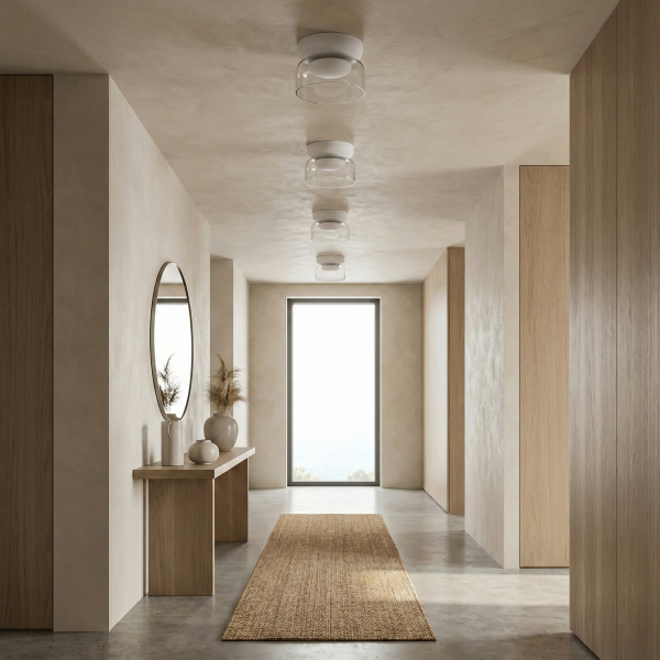 Снимка на Кръгла LED плафониера Pluto | Бяло стъкло | 6W | 3000K