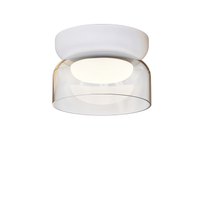 Кръгла LED плафониера Pluto | Бяло стъкло | 6W | 3000K