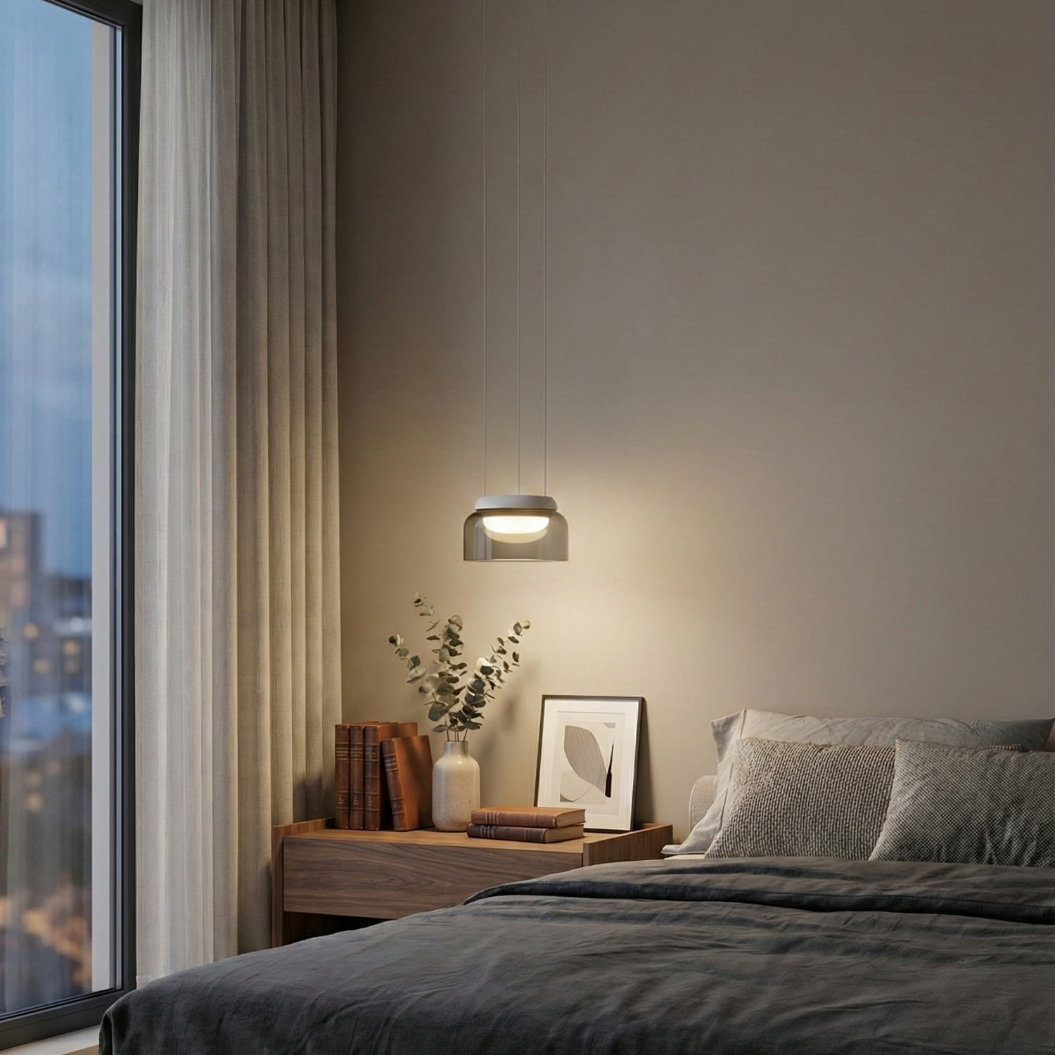 Детайлно изображение на Висящ LED пендел Pluto | Опушен | 6W | 3000K Снимка на Висящ LED пендел Pluto | Опушен | 6W | 3000K