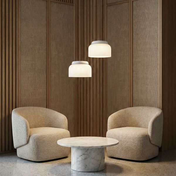 Детайлно изображение на Висящ LED пендел Pluto | Бяло стъкло | 6W | 3000K Снимка на Висящ LED пендел Pluto | Бяло стъкло | 6W | 3000K