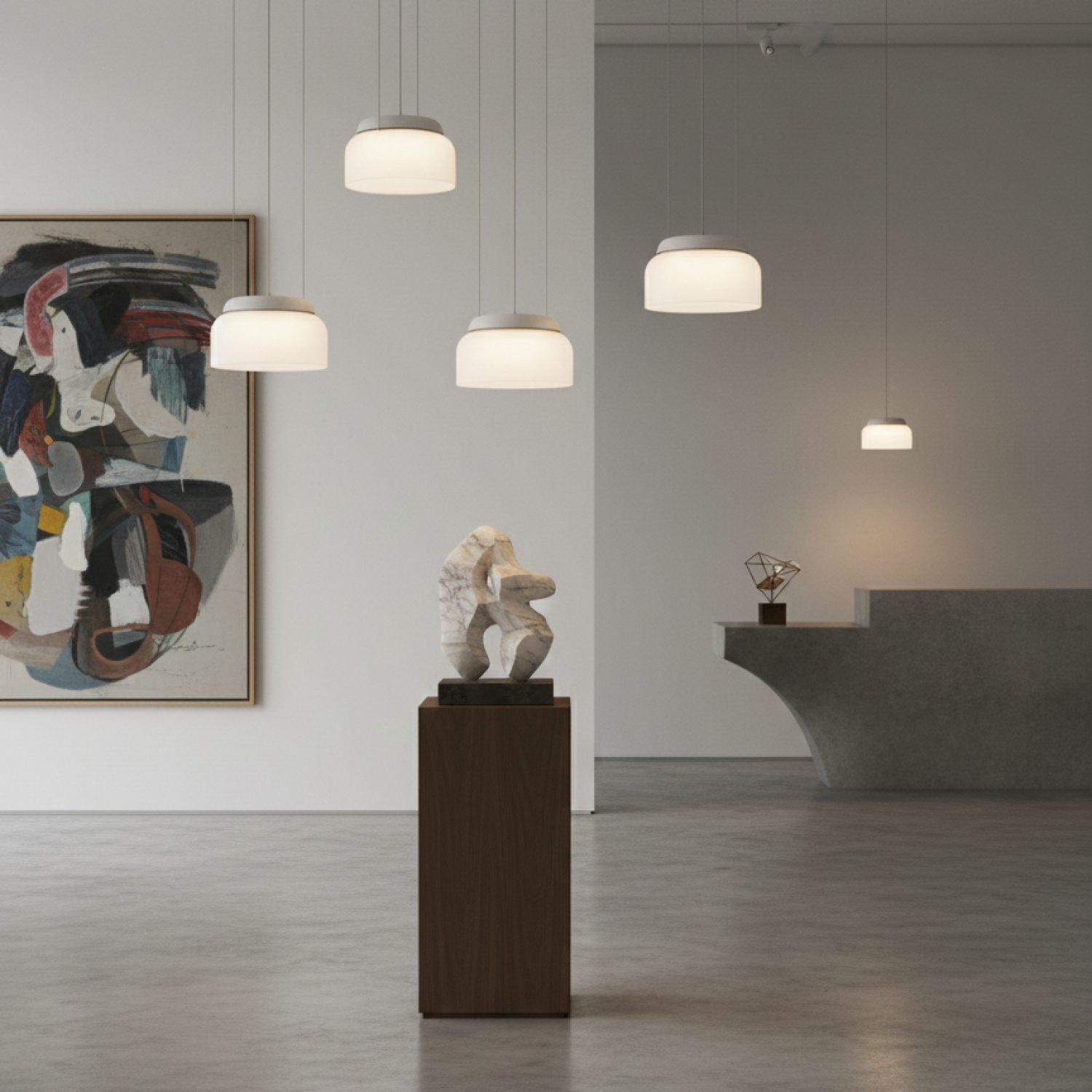 Детайлно изображение на Висящ LED пендел Pluto | Бяло стъкло | 6W | 3000K Снимка на Висящ LED пендел Pluto | Бяло стъкло | 6W | 3000K