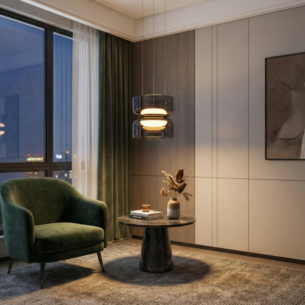 Снимка на Висящ LED пендел Pluto Up&Down | Опушен | 12W | 3000K