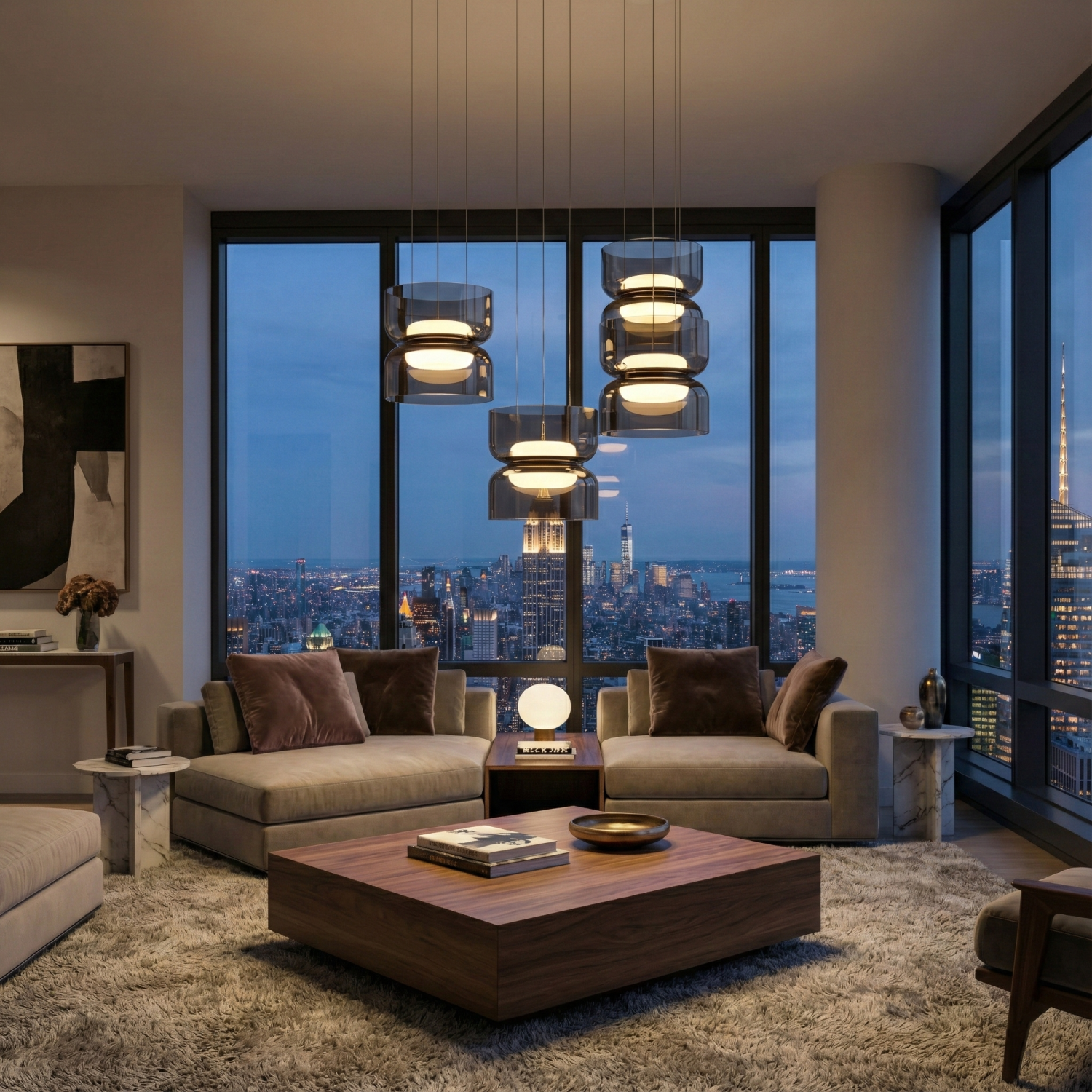 Снимка на Висящ LED пендел Pluto Up&Down | Опушен | 12W | 3000K