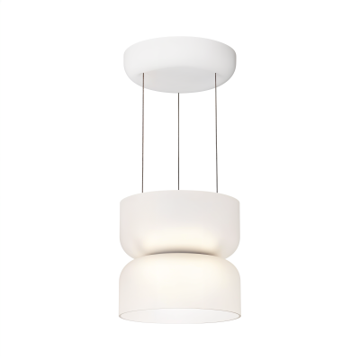 Висящ LED пендел Pluto Up&Down | Бяло стъкло | 12W | 3000K