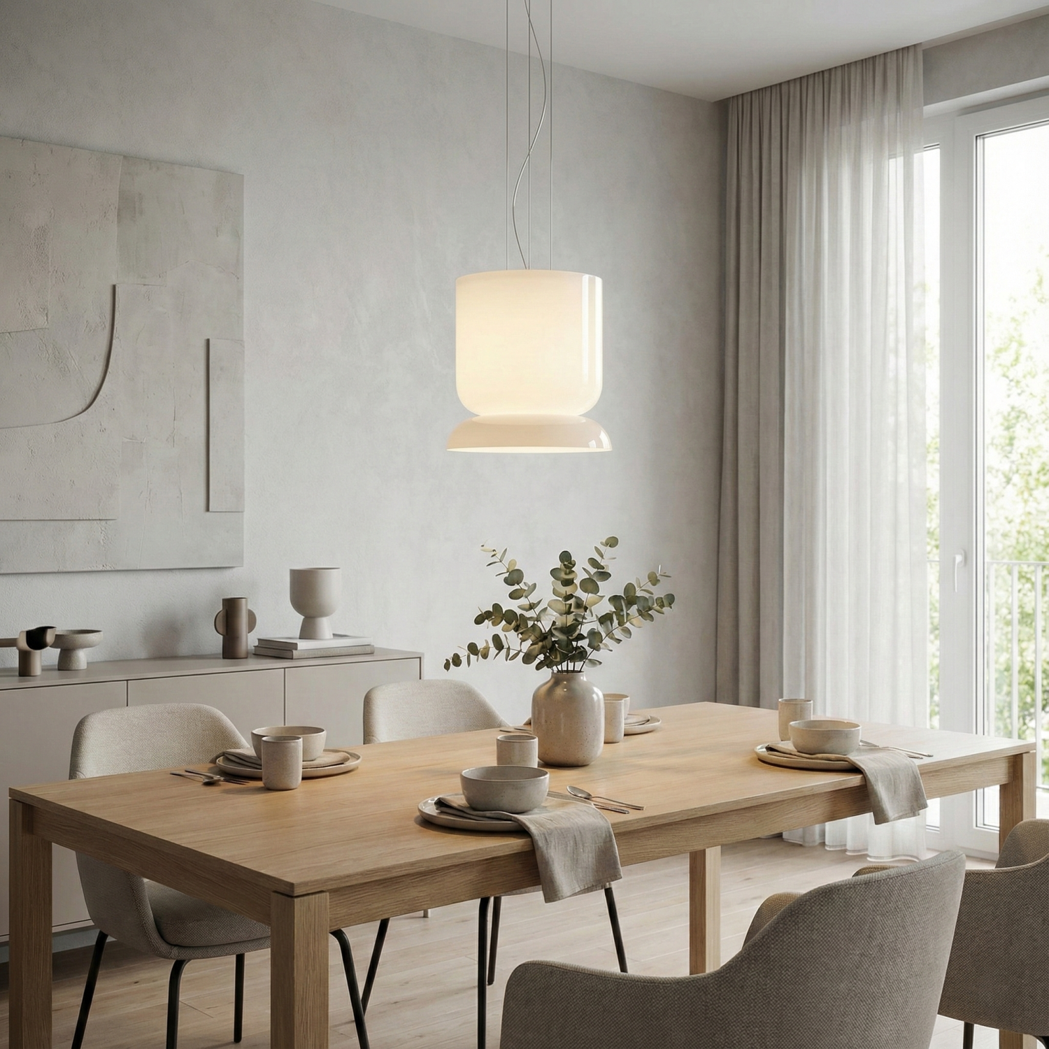 Снимка на Дизайнерски пендел Pluto Up | Бяло стъкло | 14W | 3000K