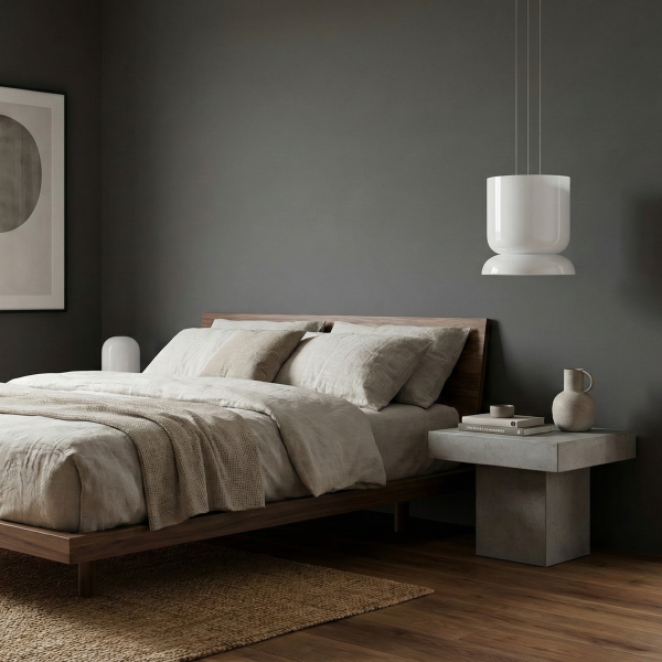 Снимка на Дизайнерски пендел Pluto Up | Бяло стъкло | 14W | 3000K