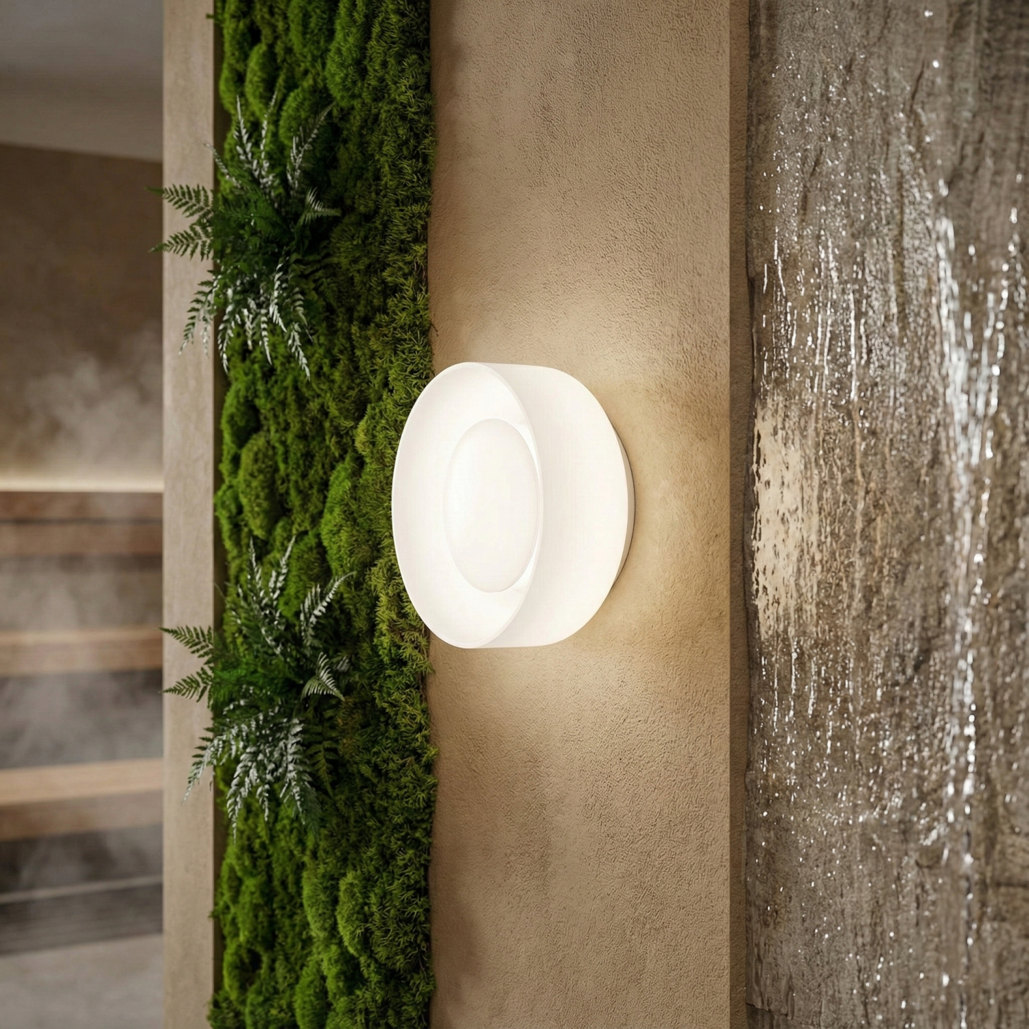 Детайлно изображение на Стенен LED аплик Pluto | Кръгла форма | 6W | 3000K Снимка на Стенен LED аплик Pluto | Кръгла форма | 6W | 3000K