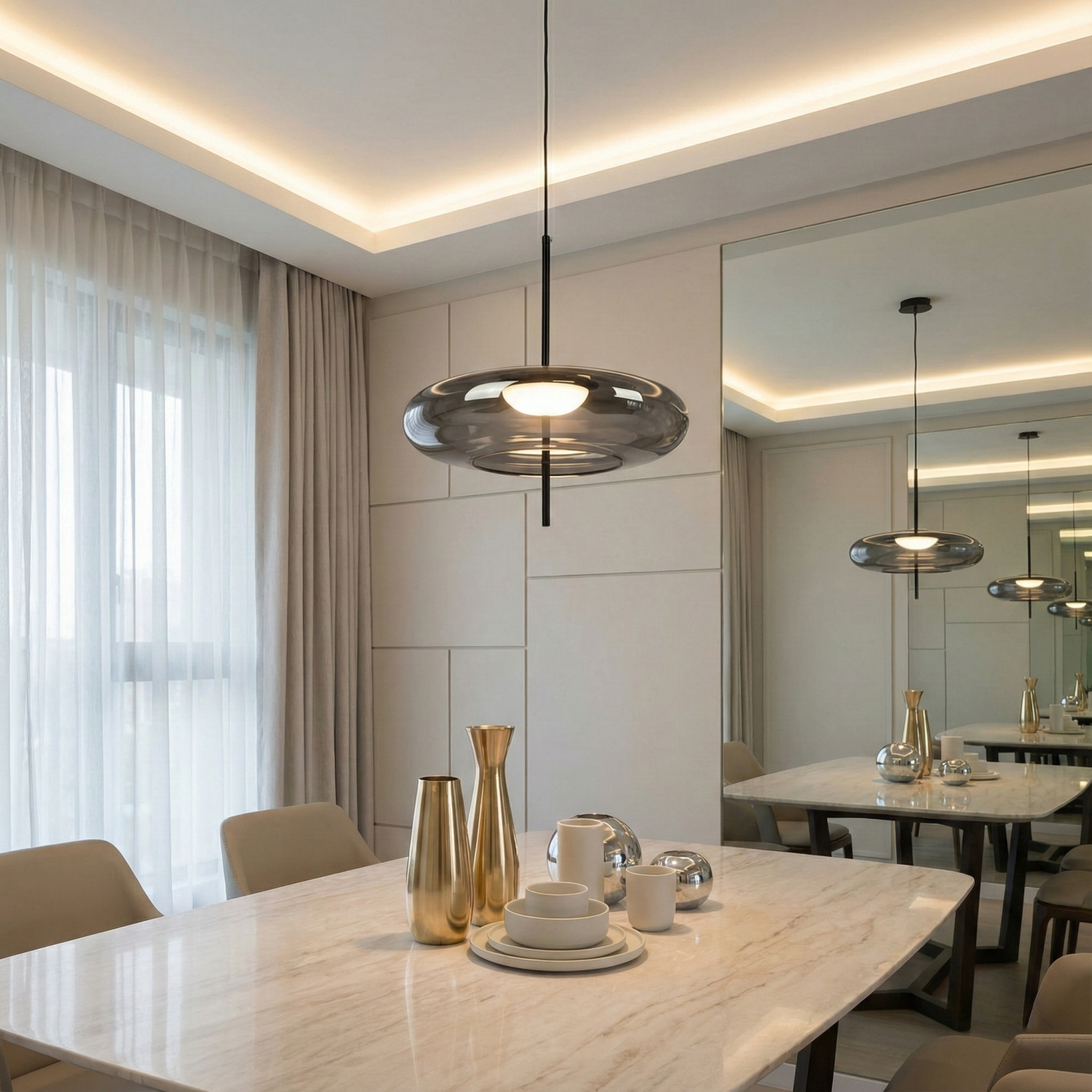 Снимка на Висящ пендел Pond | Опушено стъкло | 10W | 3000K