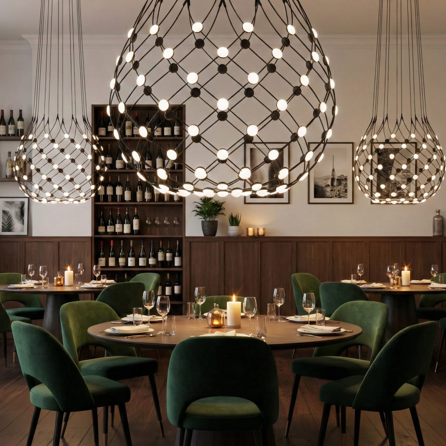 Снимка на Висящ LED пендел Prism | Тип мрежа | Черен | 3000K