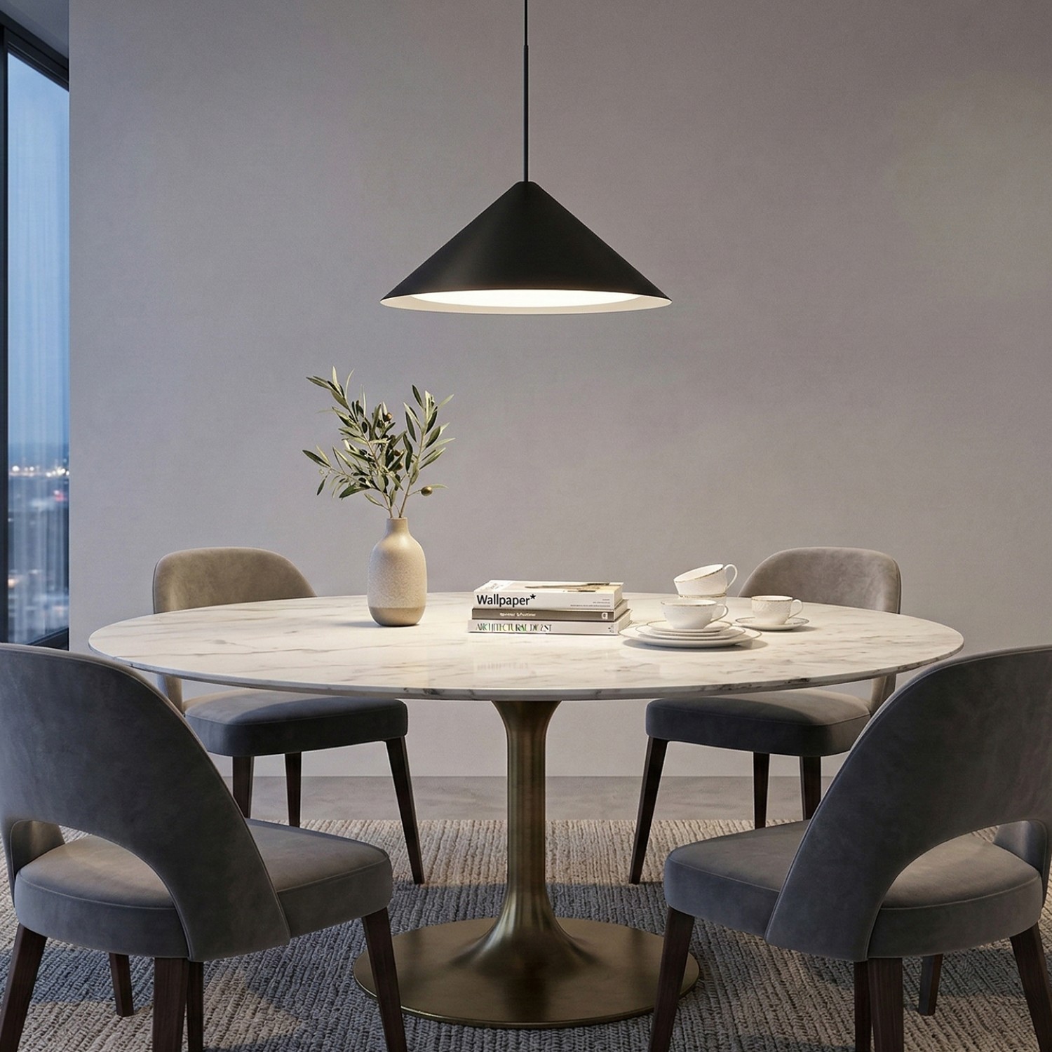 Снимка на Висяща LED лампа Radiant PL | Конусовидна |16W | Черна | Ø650 mm