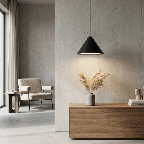 Снимка на Висяща LED лампа Radiant PS | 400mm | Конусовидна | 9W | Черна