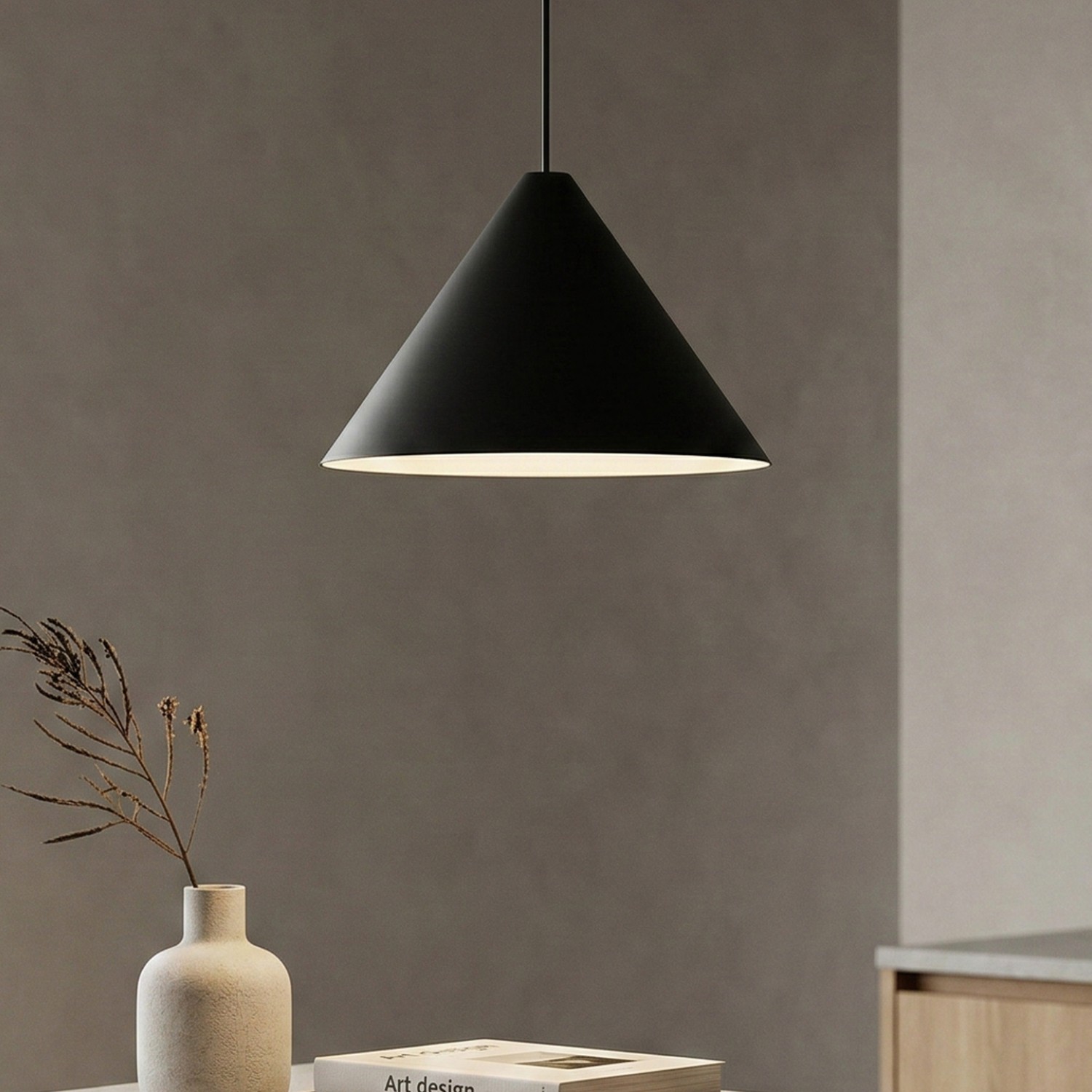 Снимка на Висяща LED лампа Radiant PS | 400mm | Конусовидна | 9W | Черна