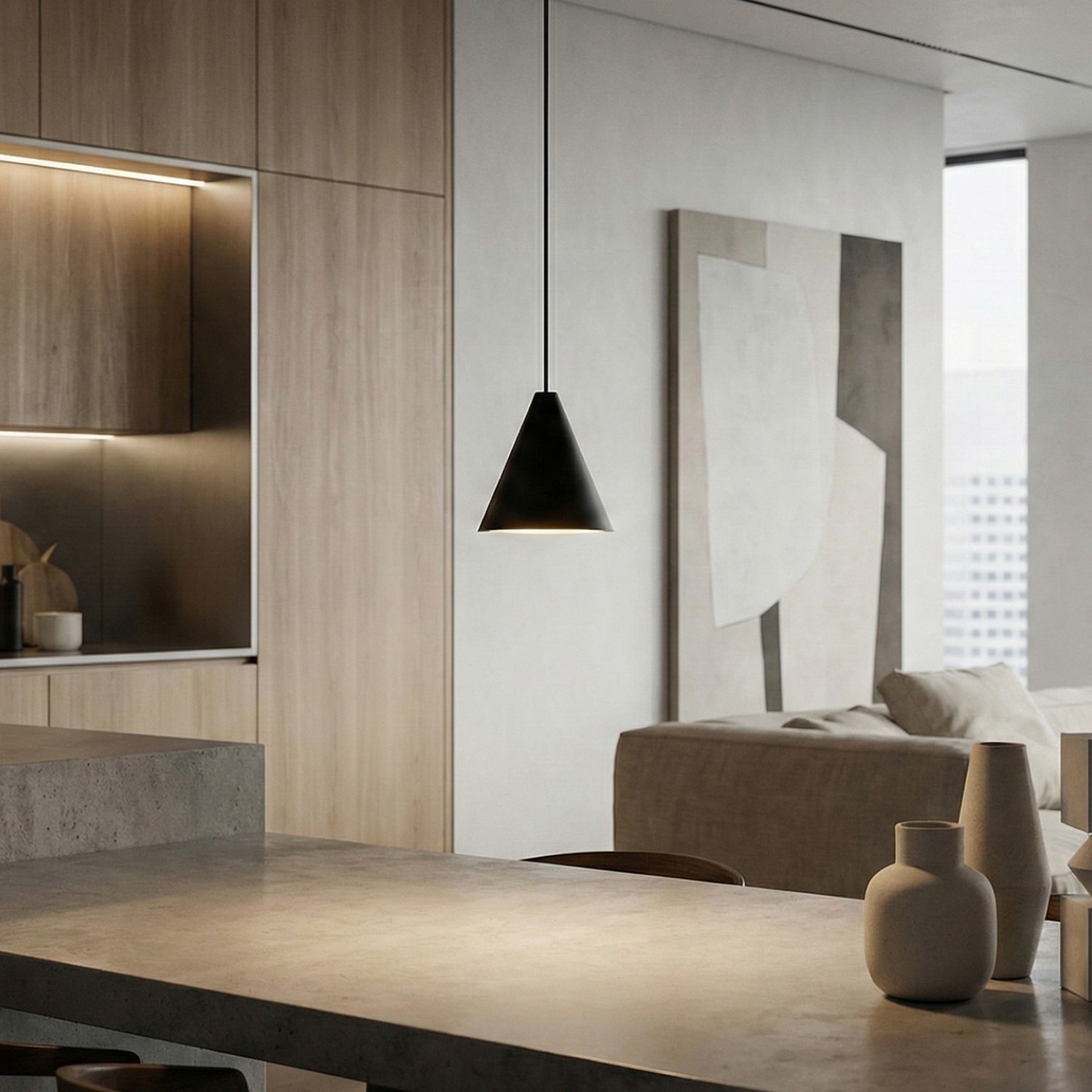 Детайлно изображение на Висяща LED лампа Radiant PS | 250mm | Конусовидна | 7W | Черна Снимка на Висяща LED лампа Radiant PS | 250mm | Конусовидна | 7W | Черна