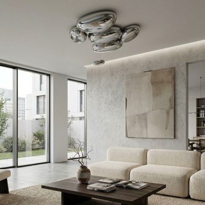 LED плафон Rise | Огледална хромирана форма | 10W | 3000K 