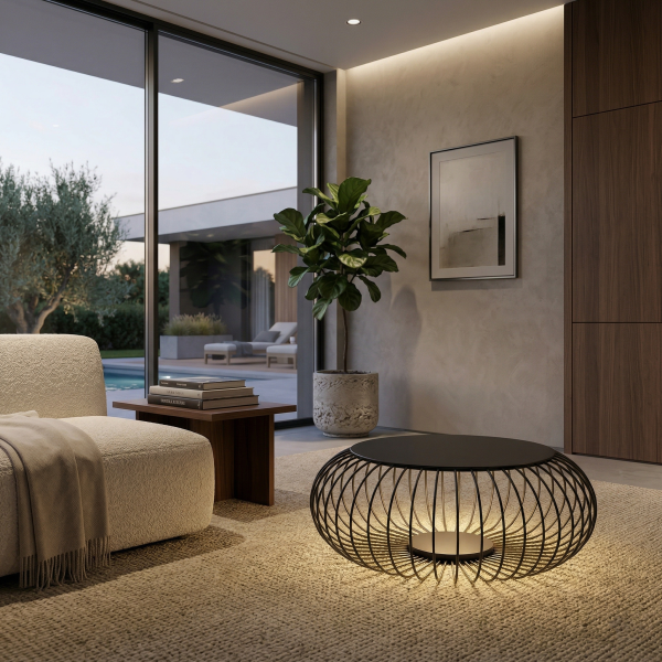 Детайлно изображение на LED подова лампа масичка Riva M | 60cm | 8W | 3000K | Черна Снимка на LED подова лампа масичка Riva M | 60cm | 8W | 3000K | Черна