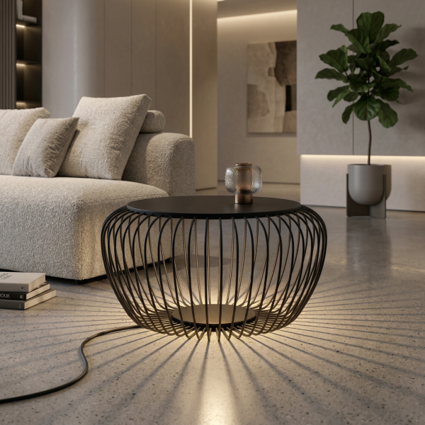 Детайлно изображение на LED подова лампа - маса Riva M | 60cm | 8W | 3000K | Черна Снимка на LED подова лампа - маса Riva M | 60cm | 8W | 3000K | Черна