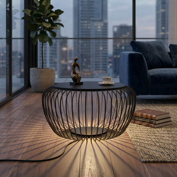 Детайлно изображение на LED подова лампа - маса Riva M | 60cm | 8W | 3000K | Черна Снимка на LED подова лампа - маса Riva M | 60cm | 8W | 3000K | Черна