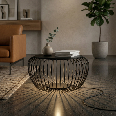 LED подова лампа - маса Riva M | 60cm | 8W | 3000K | Черна