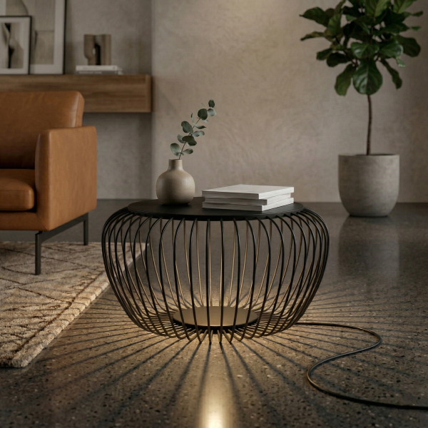 Детайлно изображение на LED подова лампа - маса Riva M | 60cm | 8W | 3000K | Черна Снимка на LED подова лампа - маса Riva M | 60cm | 8W | 3000K | Черна