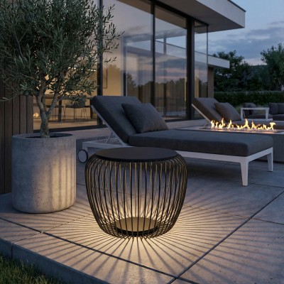 LED подова лампа - маса Riva S | 90cm | 8W | 3000K | Черна