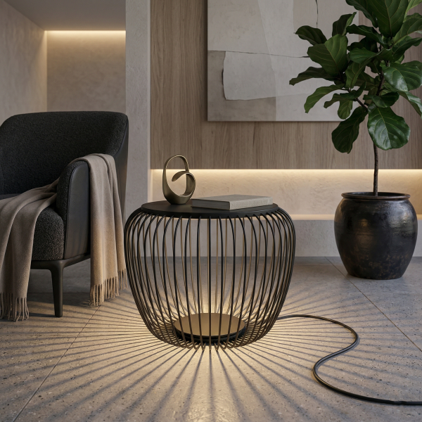 Детайлно изображение на LED подова лампа масичка Riva S | 90cm | 8W | 3000K | Черна Снимка на LED подова лампа масичка Riva S | 90cm | 8W | 3000K | Черна