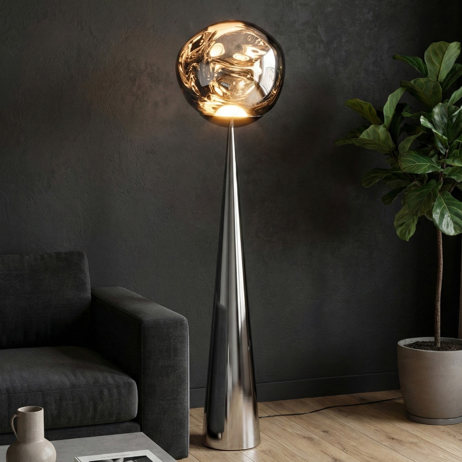 Снимка на Наземна лампа Ruby с метален конус | 12W | 3000K | 143cm