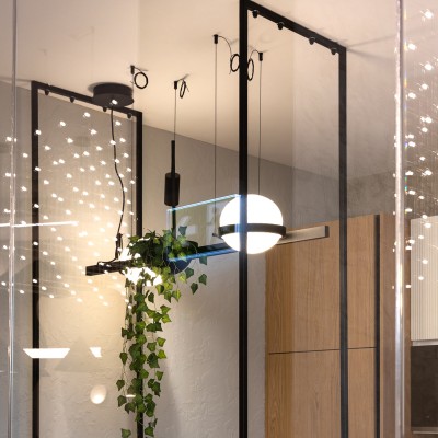 Дизайнерска висяща LED лампа Astro Duo | 24W | Черна | 3000K