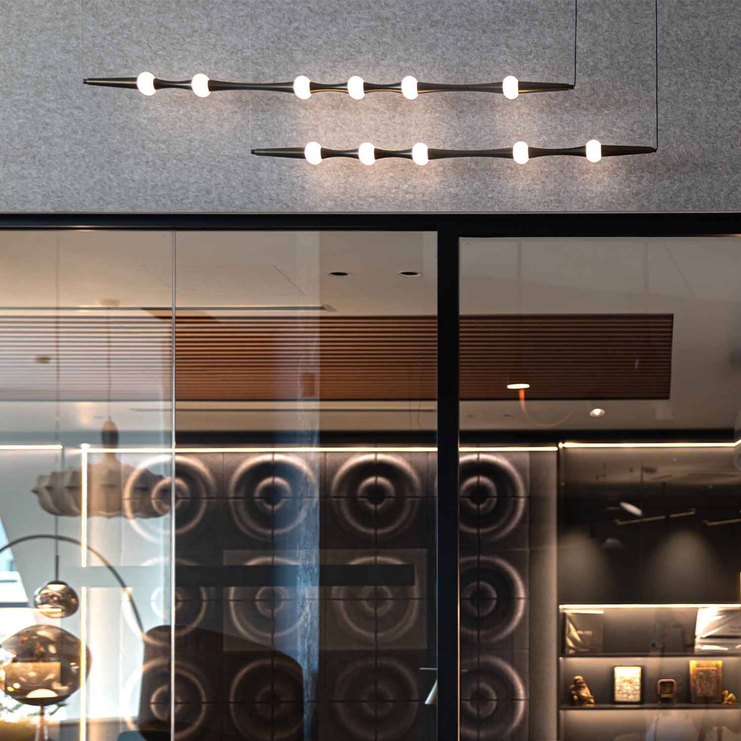 Дизайнерски висящ LED полилей Bamboo Horizontal | 3000K | 6W