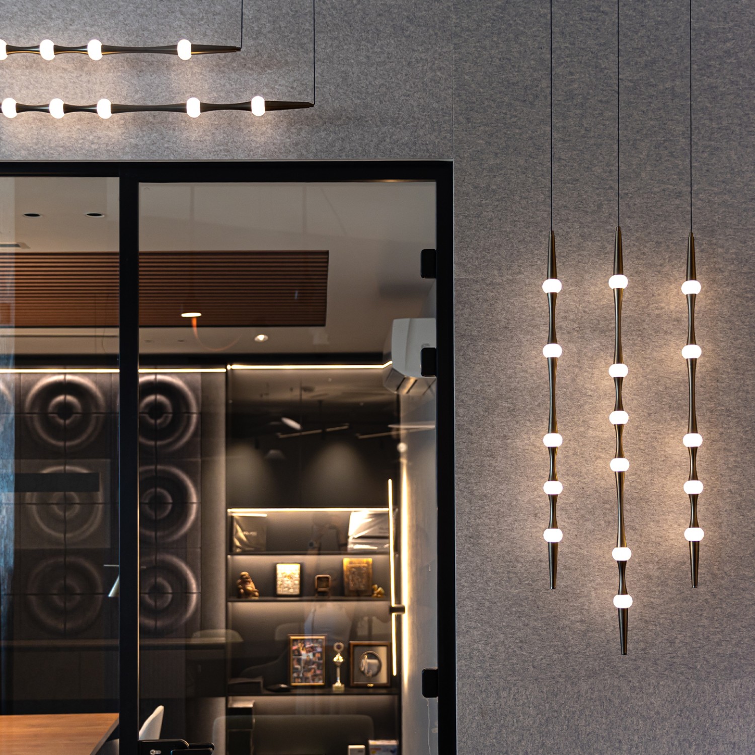 Дизайнерски висящ LED полилей Bamboo Horizontal | 3000K | 6W