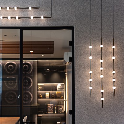 Дизайнерски висящ LED полилей Bamboo Vertical | 6W | 3000K
