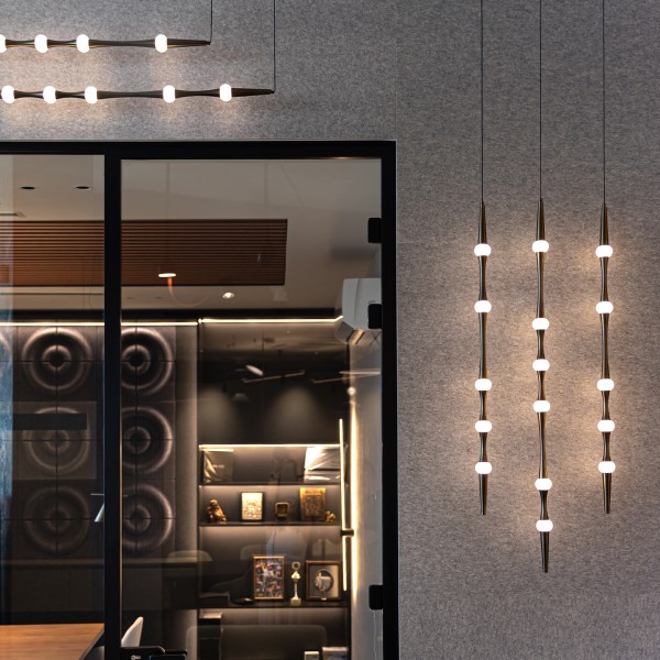 Дизайнерски висящ LED полилей Bamboo Horizontal | 3000K | 6W