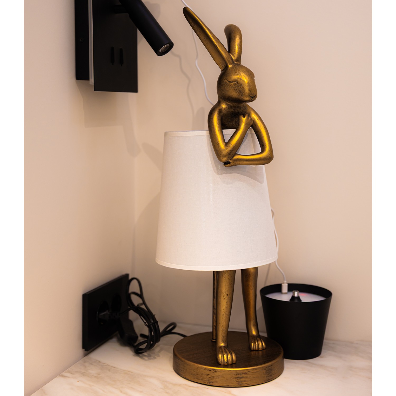 Декоративна настолна лампа заек Bunny White | 51cm