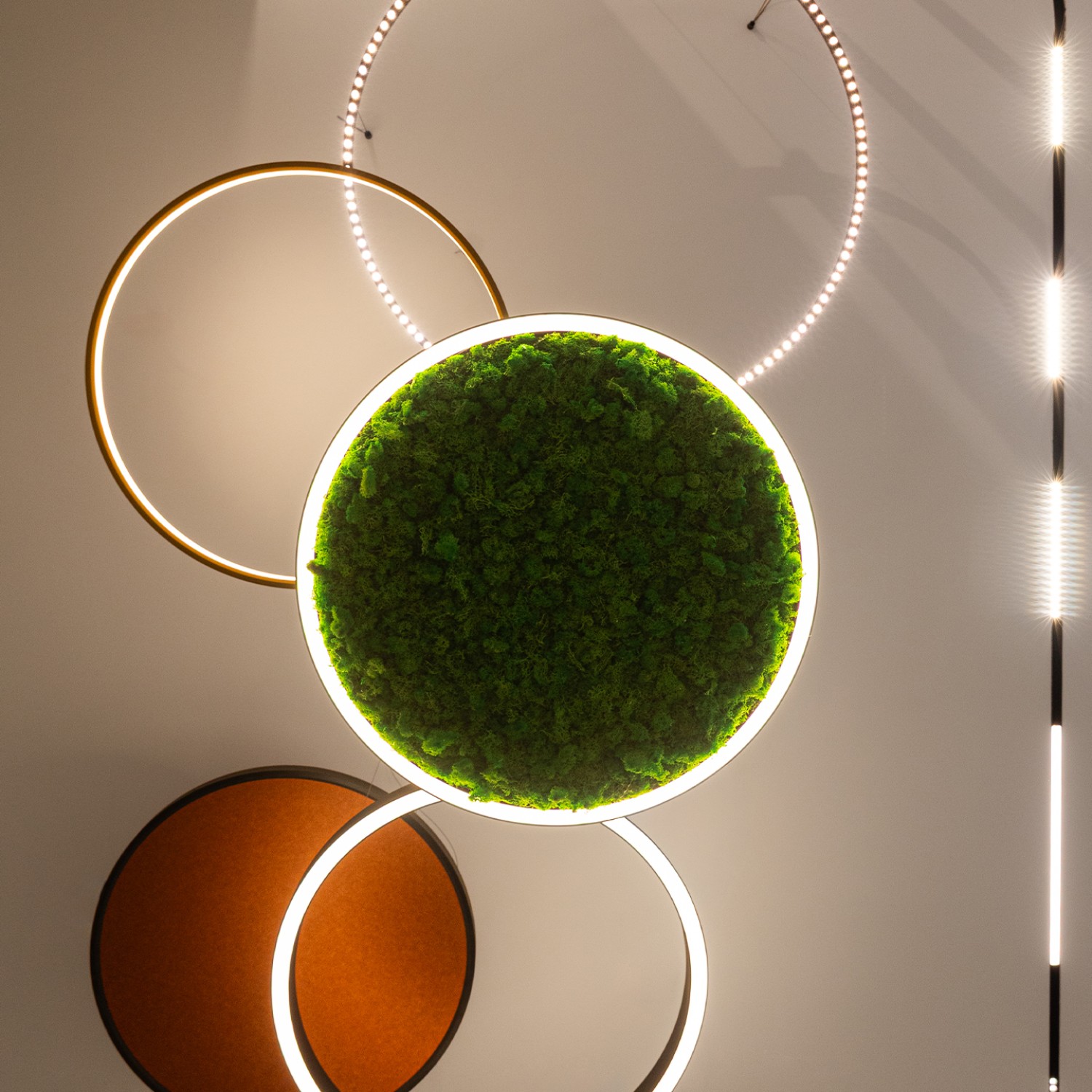 Акустична висяща LED лампа Cool Moss | Скандинавски мъх | 6 цвята 