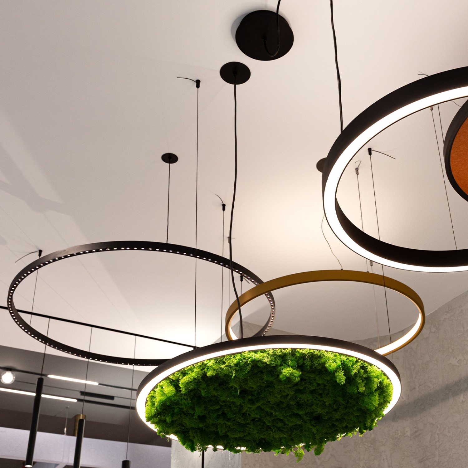 Акустична висяща LED лампа Cool Moss | Скандинавски мъх | 6 цвята 