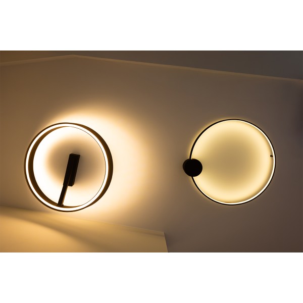 Кръгъл LED плафон Minimal | Черен | G-образен | 60cm | 45W Кръгъл LED плафон Minimal | Черен | G-образен | 60cm | 45W