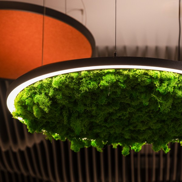 Акустична висяща LED лампа Cool Moss | Скандинавски мъх | 6 цвята 