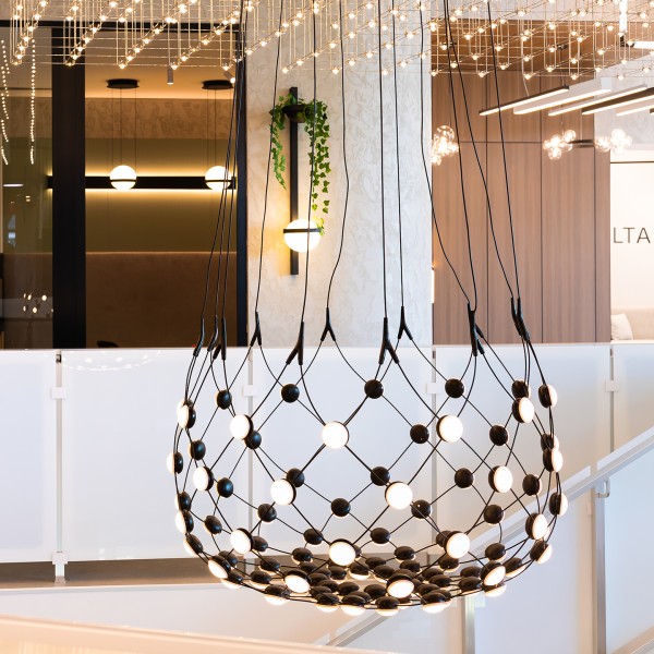 Висящ LED пендел Prism | Мрежеста структура | Черен | 3000K