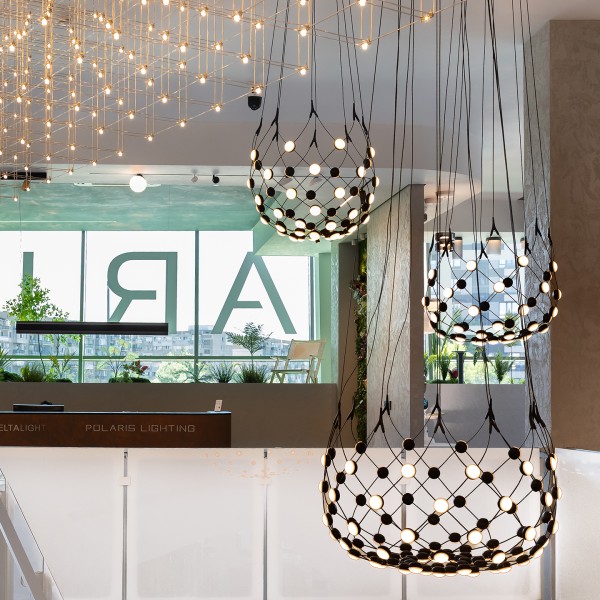 Висящ LED пендел Prism | Мрежеста структура | Черен | 3000K