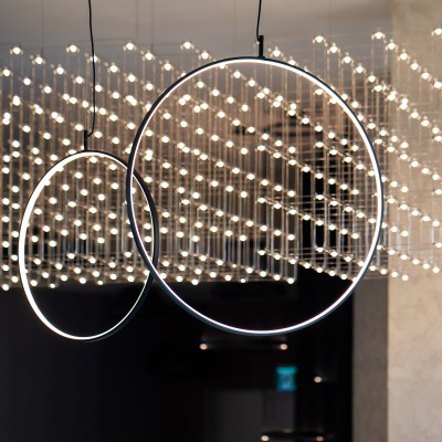 Висяща кръгла LED лампа Tini | Светлинен пръстен | 3000K | Два размера