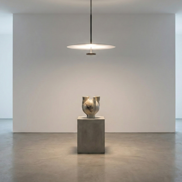 Детайлно изображение на Висяща LED лампа Saturn 55cm | Дисковидна форма | Широк дифузер Снимка на Висяща LED лампа Saturn 55cm | Дисковидна форма | Широк дифузер