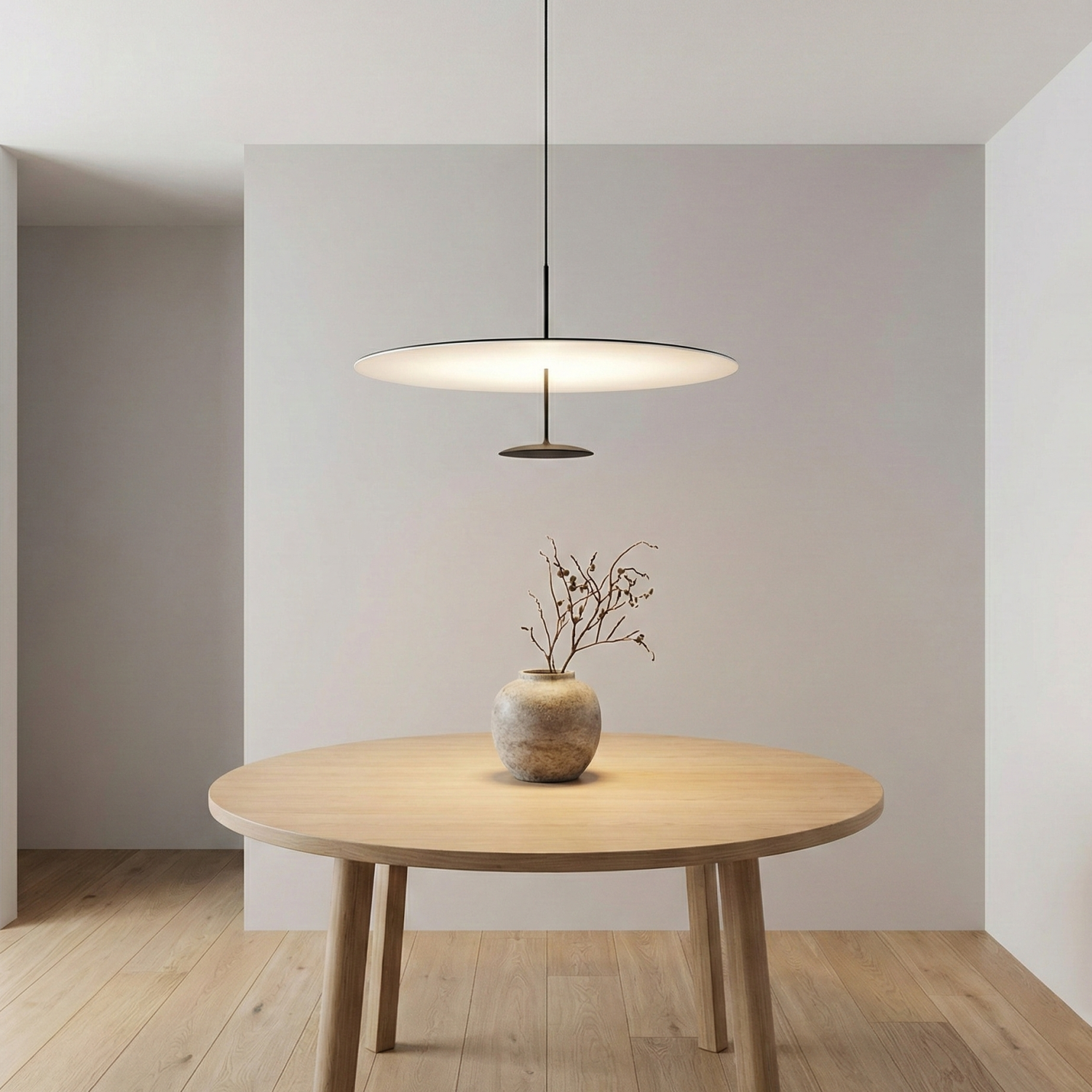 Детайлно изображение на Висяща LED лампа Saturn 55cm | Дисковидна форма | Широк дифузер Снимка на Висяща LED лампа Saturn 55cm | Дисковидна форма | Широк дифузер