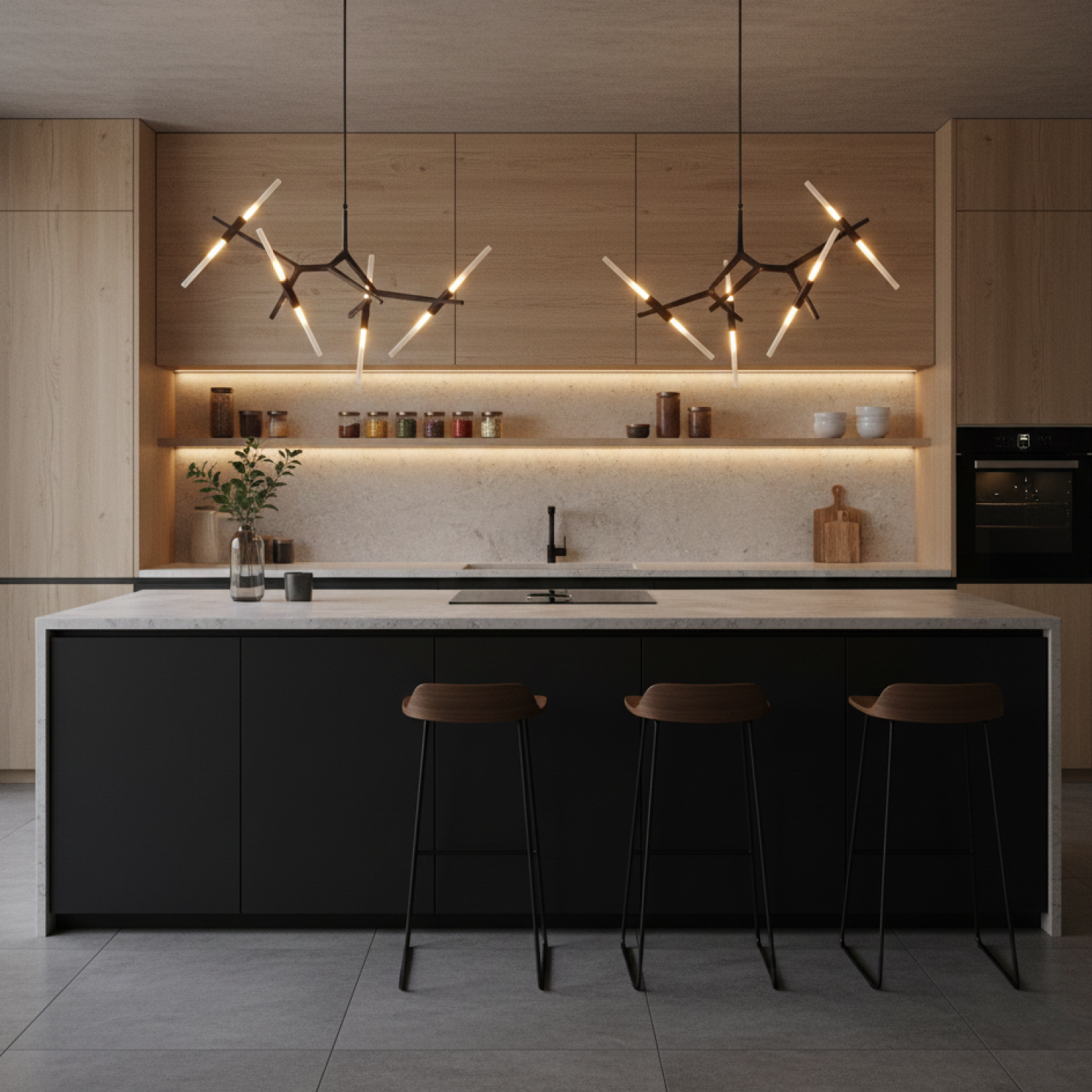 Снимка на Дизайнерски полилей Starlight | Десет G9 тела | 50W