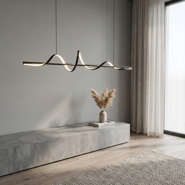 Снимка на Дизайнерски висящ LED полилей Swish | Спираловиден | 22W | 3000K