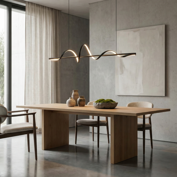 Снимка на Дизайнерски висящ LED полилей Swish | Спираловиден | 22W | 3000K