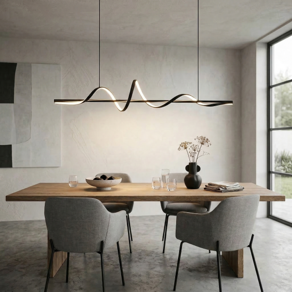 Снимка на Дизайнерски висящ LED полилей Swish | Спираловиден | 22W | 3000K