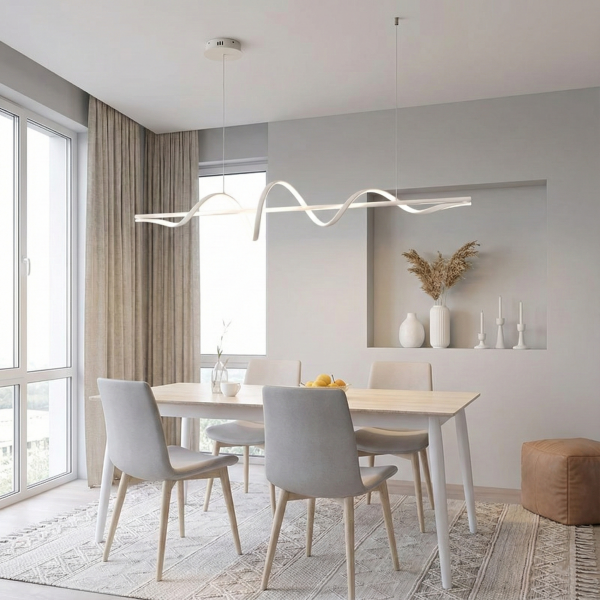 Снимка на Дизайнерски висящ LED полилей Swish | Спираловиден | 22W | 3000K